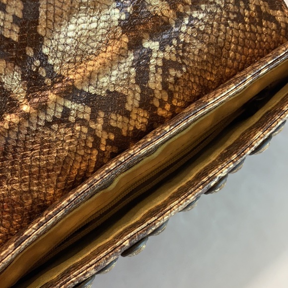 Betsey Johnson rhinestone clutch in gold gently used - Picture 3 of 9